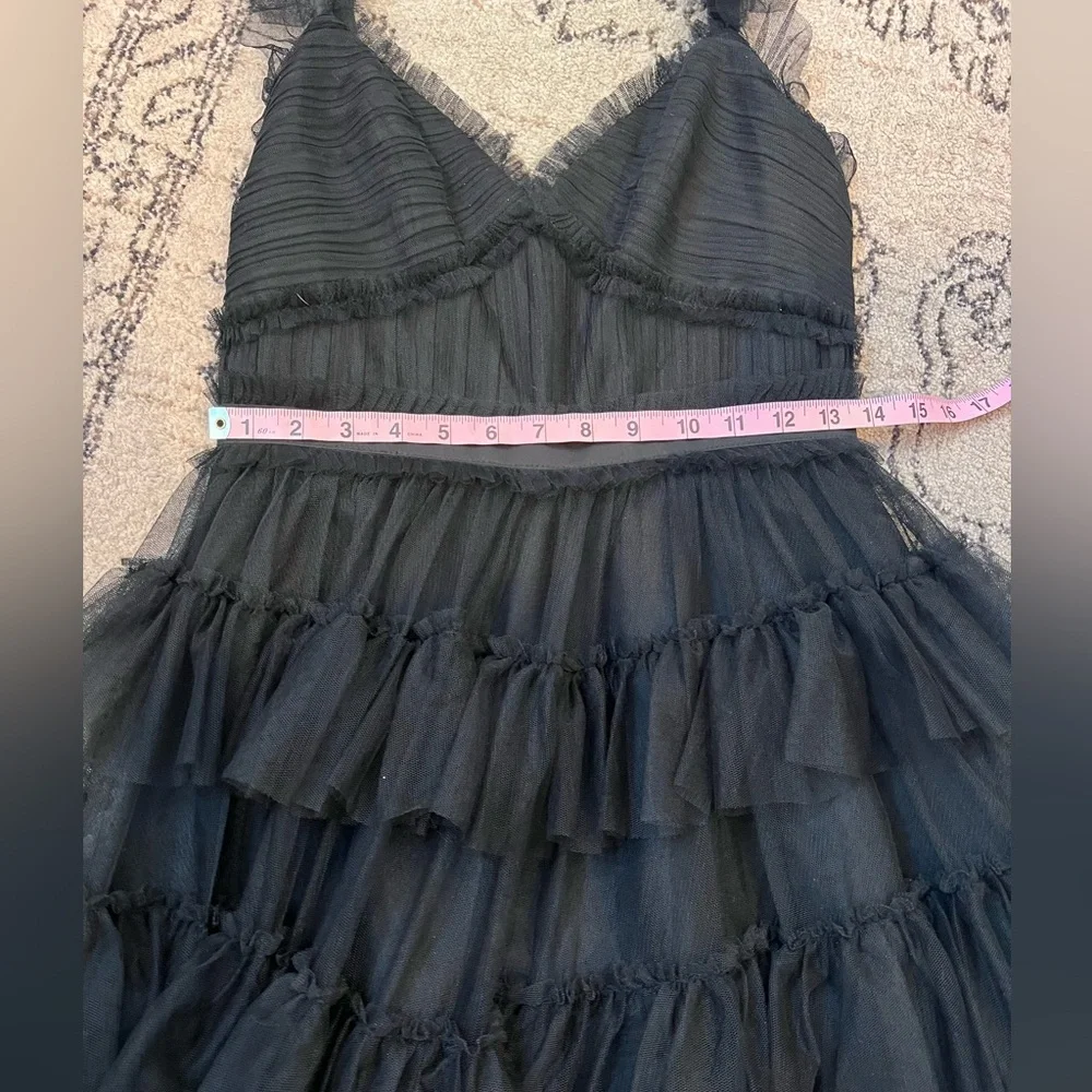 Betsy and Adam Black Layered Maxi Dress - Picture 7 of 9